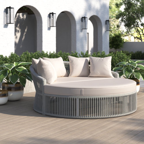 Renfri 67'' Metal Outdoor Daybed with Sunbrella Cushions Joss & Main